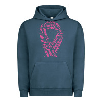 Pigment Midnight Navy Pink Ribbon Urban Hoodie - artisFamous