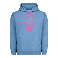 Pigment Pebble Blue Pink Ribbon Urban Hoodie - artisFamous