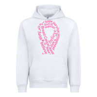 White Pink Ribbon Urban Hoodie - artisFamous