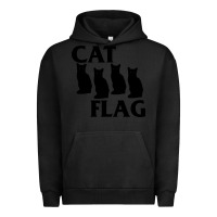 Pigment Black cat flag Urban Hoodie - artisFamous