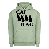 Pigment Oil Green cat flag Urban Hoodie - artisFamous