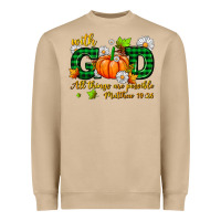 Mushroom with god all things are possible Heavyweight Sweatshirt - AdoDesignShop