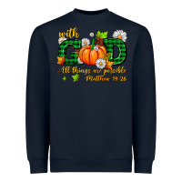 Navy with god all things are possible Heavyweight Sweatshirt - AdoDesignShop