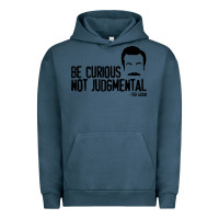 Pigment Midnight Navy be curious not judgemental Urban Hoodie - artisFamous