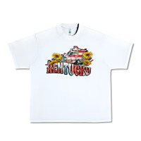 White Kentucky 4th of July Urban Heavy Tee - FaDigitalArtStudio