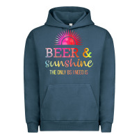Pigment Midnight Navy the only bs i need is beer sunshine Urban Hoodie - artisFamous