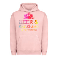 Pigment Salmon the only bs i need is beer sunshine Urban Hoodie - artisFamous
