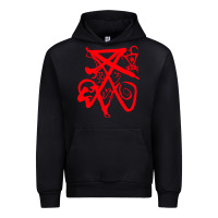 Black lucifer calligraphy 2 Urban Hoodie - artisFamous