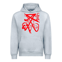 Heather Grey lucifer calligraphy 2 Urban Hoodie - artisFamous
