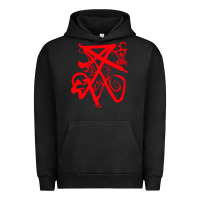 Pigment Black lucifer calligraphy 2 Urban Hoodie - artisFamous