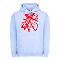 Pigment Grape Ice lucifer calligraphy 2 Urban Hoodie - artisFamous