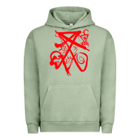 Pigment Oil Green lucifer calligraphy 2 Urban Hoodie - artisFamous