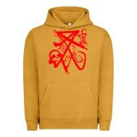 Pigment Peanut Butter lucifer calligraphy 2 Urban Hoodie - artisFamous
