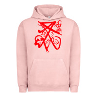 Pigment Salmon lucifer calligraphy 2 Urban Hoodie - artisFamous
