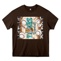 Chocolate Brown tigers baseball with tiger Heavy Core Tee - TumblerDesignByShophia