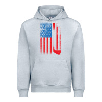 Heather Grey Golf with USA Flag Urban Hoodie - artisFamous