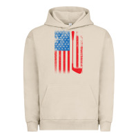 Pigment French Oak Golf with USA Flag Urban Hoodie - artisFamous