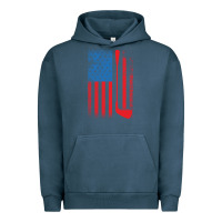 Pigment Midnight Navy Golf with USA Flag Urban Hoodie - artisFamous
