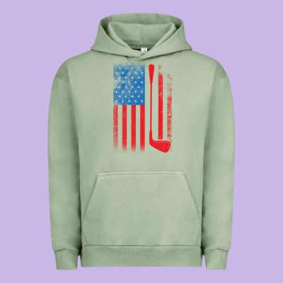 Golf With Usa Flag Urban Hoodie Designed By Artisfamous