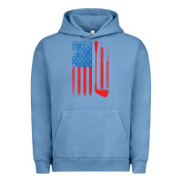 Pigment Pebble Blue Golf with USA Flag Urban Hoodie - artisFamous