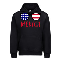 Black Merica Usa Flag Sunglasses 4th Of July Urban Hoodie - artisFamous