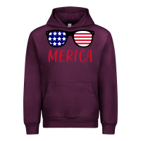 Mauve Wine Merica Usa Flag Sunglasses 4th Of July Urban Hoodie - artisFamous