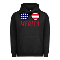 Pigment Black Merica Usa Flag Sunglasses 4th Of July Urban Hoodie - artisFamous
