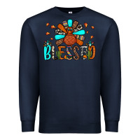 Navy blessed turkey Premium Sweatshirt - JahusDesignShop