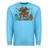 Ocean Blue blessed turkey Premium Sweatshirt - JahusDesignShop