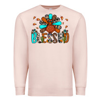 Pale Pink blessed turkey Premium Sweatshirt - JahusDesignShop