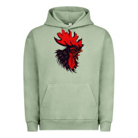 Pigment Oil Green rooster Urban Hoodie - artisFamous
