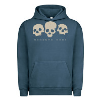 Pigment Midnight Navy memento mori three skulls Urban Hoodie - artisFamous