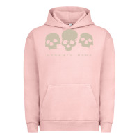 Pigment Salmon memento mori three skulls Urban Hoodie - artisFamous