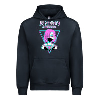 Navy antisocial wave anime Urban Hoodie - artisFamous