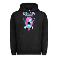 Pigment Black antisocial wave anime Urban Hoodie - artisFamous