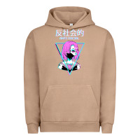 Pigment Burro antisocial wave anime Urban Hoodie - artisFamous
