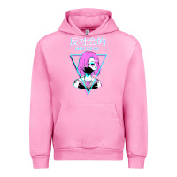Fuchsia Pink antisocial wave anime Urban Hoodie - artisFamous