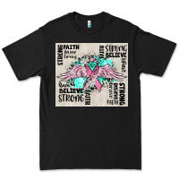 Black cancer ribbon with angel wings Premium Tee - CowGirlArtShop