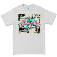 Dove Grey cancer ribbon with angel wings Premium Tee - CowGirlArtShop