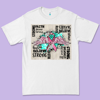 Cancer Ribbon With Angel Wings Premium Tee Designed By Cowgirlartshop