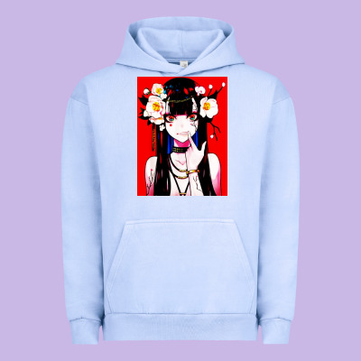 Anime Girl Japanese Urban Hoodie Designed By Artisfamous