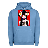 Pigment Pebble Blue anime girl japanese Urban Hoodie - artisFamous