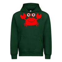 Forest Green Red Crab Urban Hoodie - artisFamous