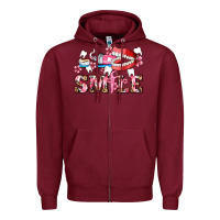 Burgundy smile with teeth and brush Zipper Hoodie - AdoDesignShop