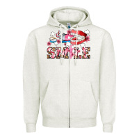 Oatmeal Heather smile with teeth and brush Zipper Hoodie - AdoDesignShop