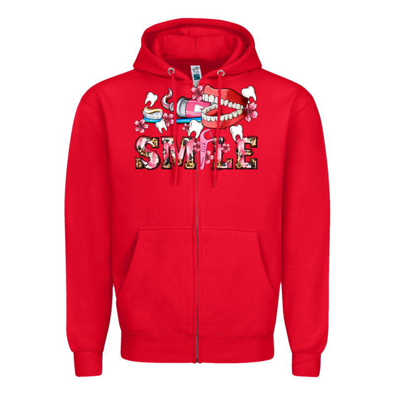 Smile With Teeth And Brush Zipper Hoodie by AdoDesignShop | Teevron