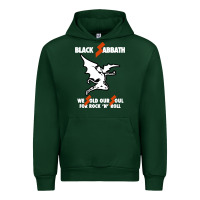 Forest Green black rock and roll Urban Hoodie - artisFamous