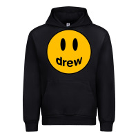 Black Drew Smile House Urban Hoodie - artisFamous