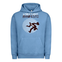 Pigment Pebble Blue streetlight manisfesto vertigo Urban Hoodie - artisFamous