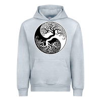 Heather Grey tree of life yin yang Urban Hoodie - artisFamous